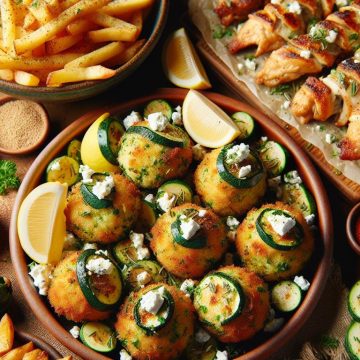 Délice Méditerranéen: Croquettes de Courgettes et Gyros Poulet