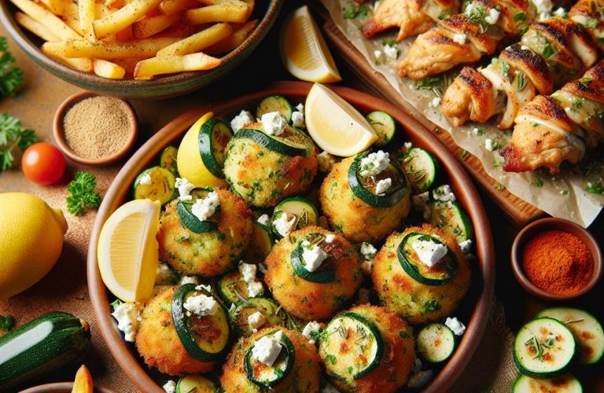 Délice Méditerranéen: Croquettes de Courgettes et Gyros Poulet