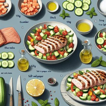 Aiguillettes de Poulet au Melon et Légumes Croquants