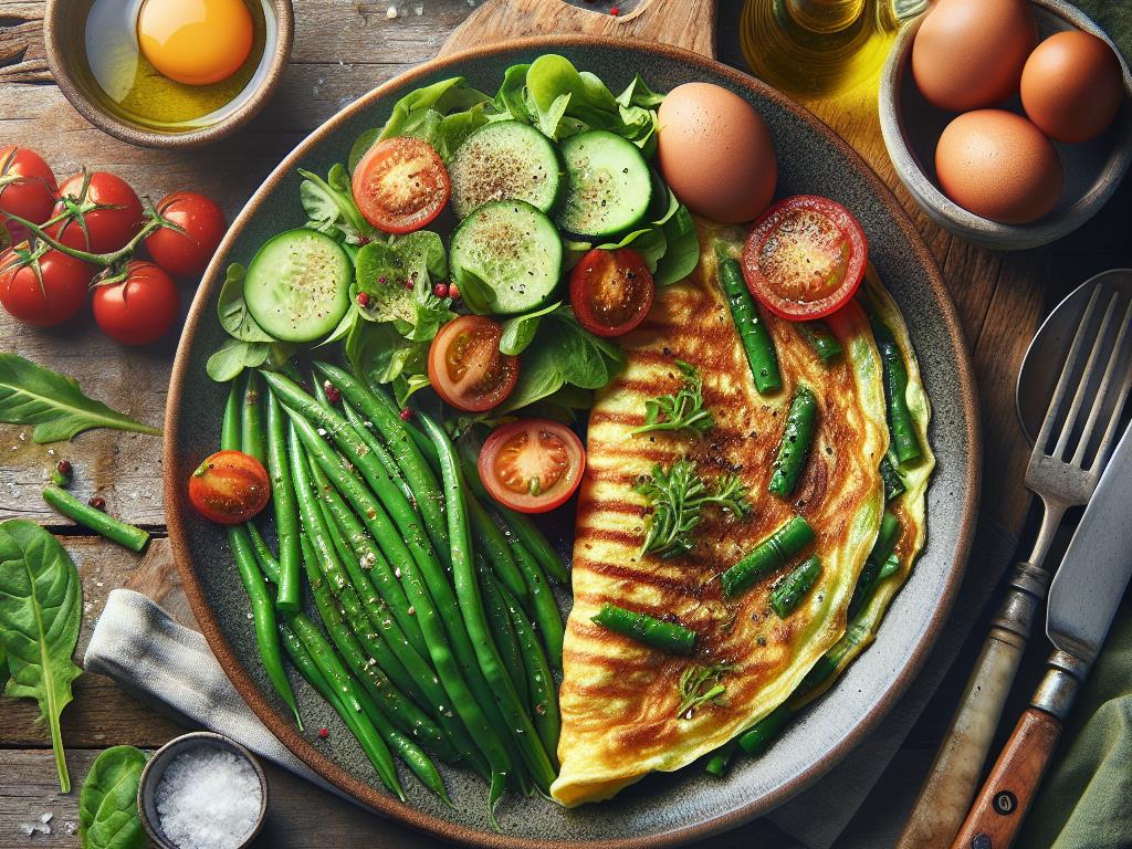 image-2 Omelette aux Haricots Verts et Salade Fraîche