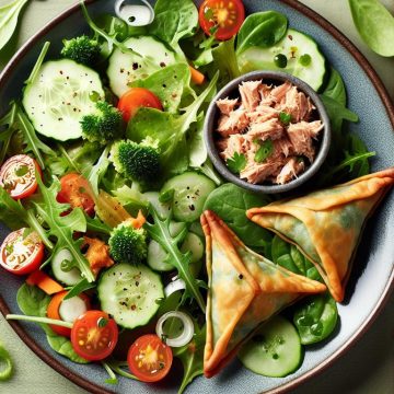 Salade Verte et Samoussas au Thon et Légumes