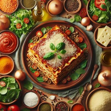 Lasagnes Vegan Gourmandes avec Sauce Tomate et Salade Verte