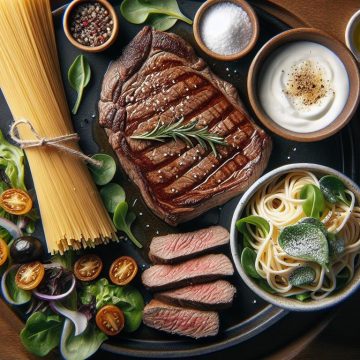 Délice de Veau et Spaghetti à la Fraîcheur de Salade