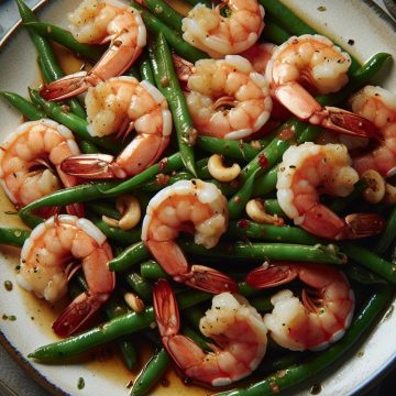 Crevettes Sautées aux Haricots Verts