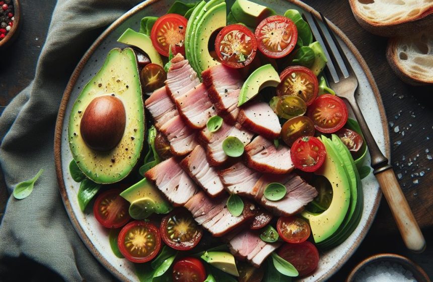 Salade Gourmande au Rôti de Porc et Pain au Levain