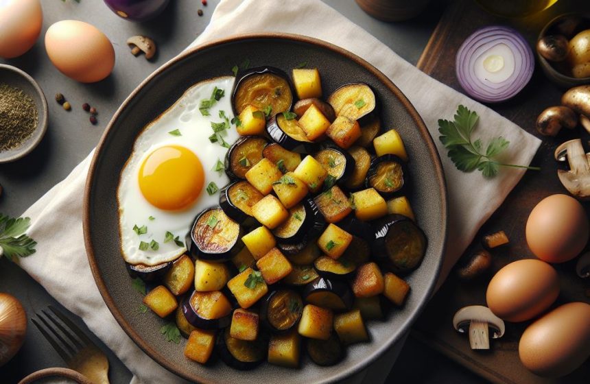 Délice d’Aubergine et Pommes de Terre Sautés