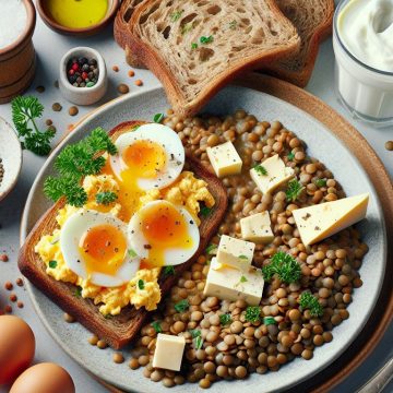 Délice de Lentilles aux Œufs Brouillés et Fromage Crémeux