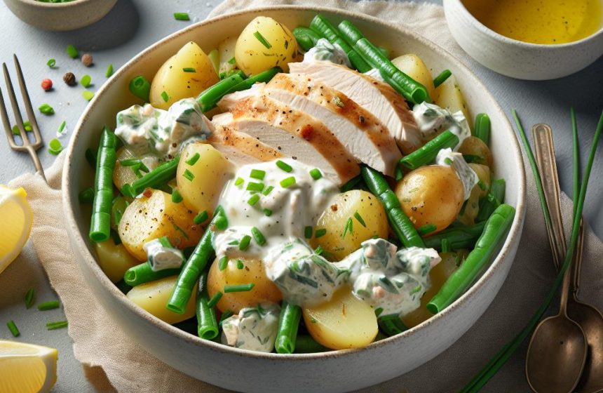 Salade Gourmande de Pommes de Terre et Haricots Verts au Poulet