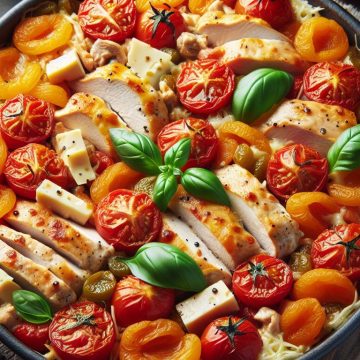 Délice de Poulet aux Tomates, Fromage et Abricots