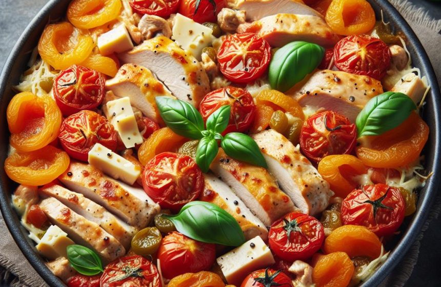 Délice de Poulet aux Tomates, Fromage et Abricots