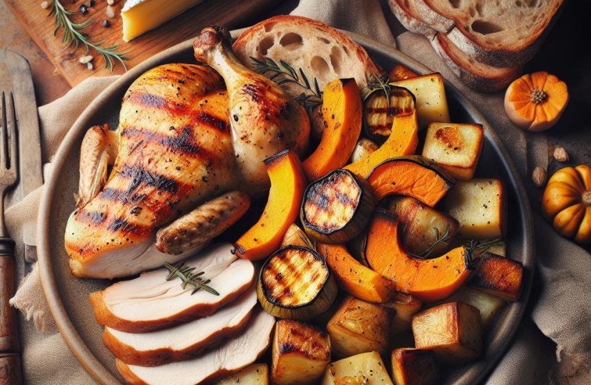 Délice Automnal au Poulet et Légumes Rôtis