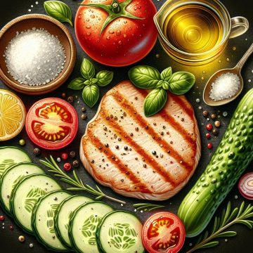 Tomate et Escalope de Dinde aux Concombres