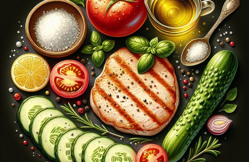 Tomate et Escalope de Dinde aux Concombres