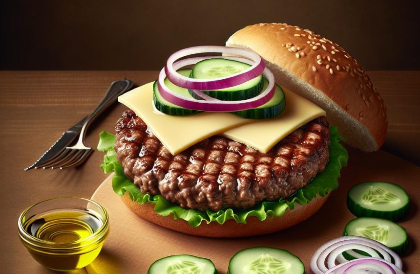 Burger de Bœuf Haché à la Farine Complète et Concombre