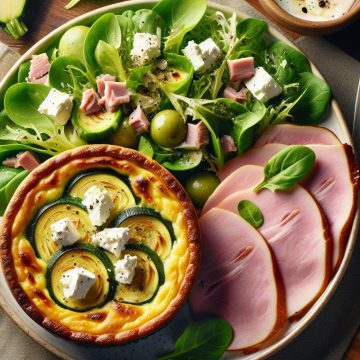 image-228 Clafoutis de Courgette au Chèvre et Salade de Feuille de Chêne avec Jambon Blanc