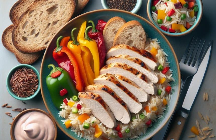Escalope de Dinde aux Poivrons et Riz Parfumé