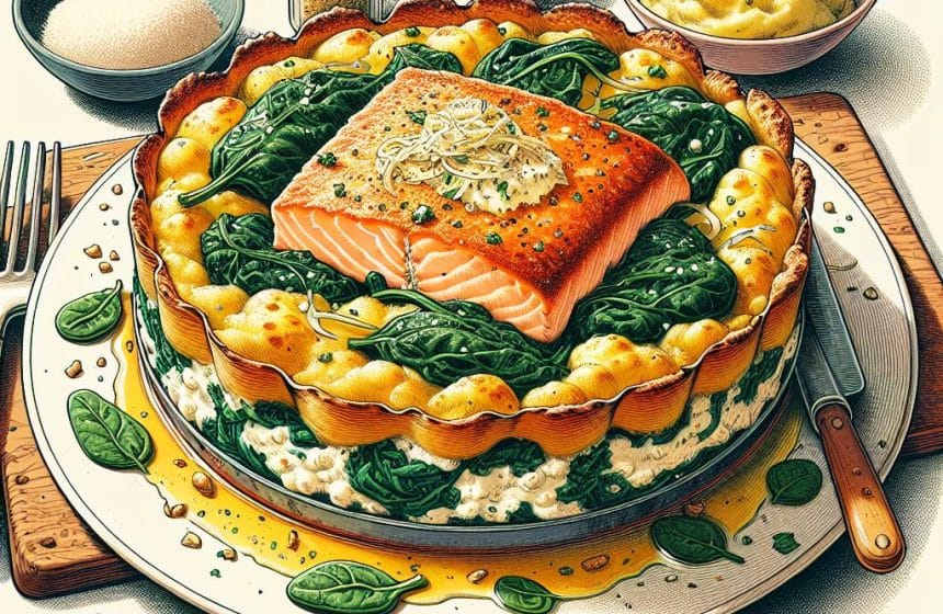 Parmentier de Saumon à la Sauce Ricotta et Épinards