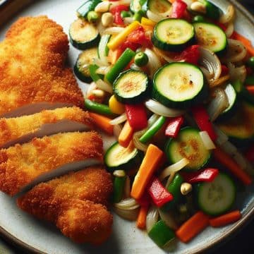 Délice de Dinde Milanaise et Poêlée de Légumes