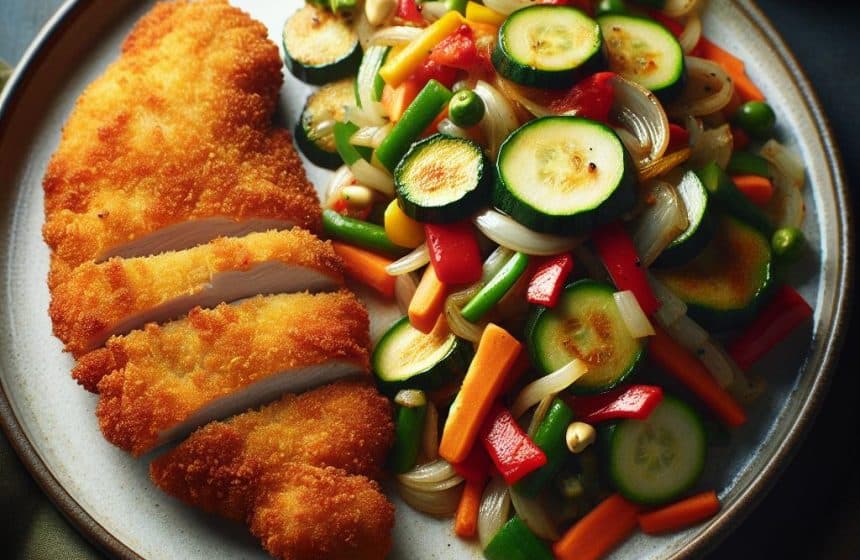 Délice de Dinde Milanaise et Poêlée de Légumes