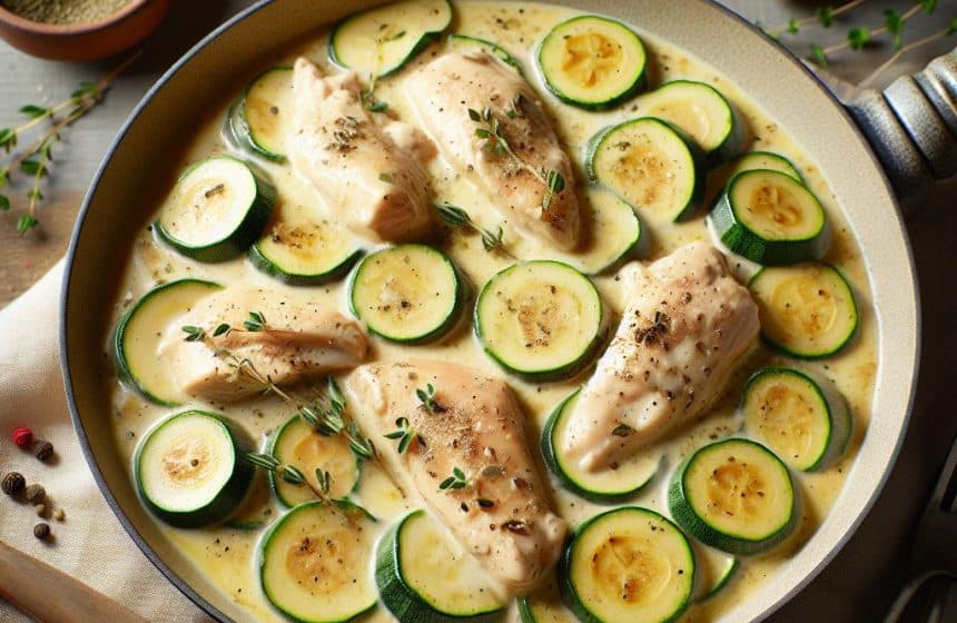 Délice de Poulet Crémeux aux Courgettes