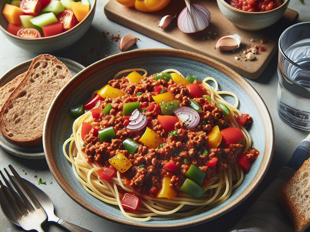 image-247 Spaghetti Bolognaise aux Poivrons et Oignons