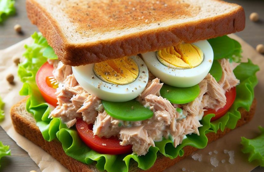 Sandwich Thon-Œuf à la Laitue et Tomate