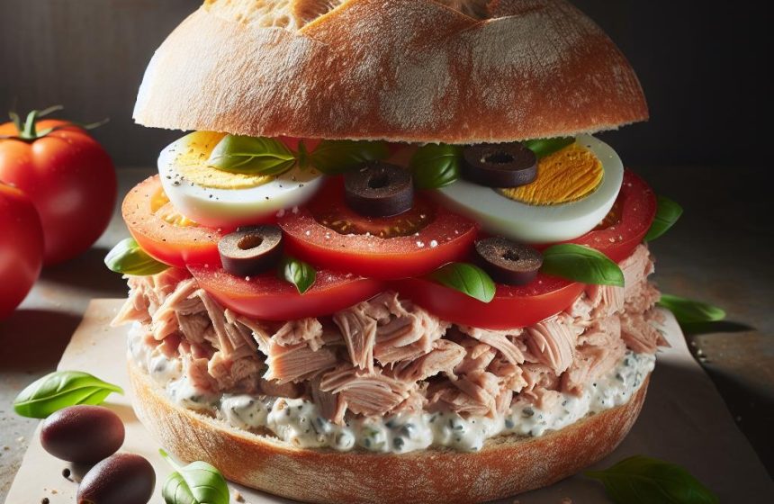 Sandwich Méditerranéen au Thon et Basilic