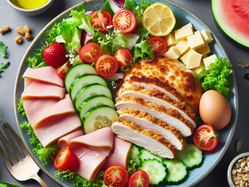 image-255 Cordon Bleu Maison avec Salade Verte et Pastèque