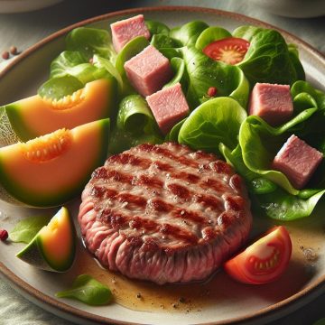 Délice de Steak Haché de Jambon et Salade de Mâche