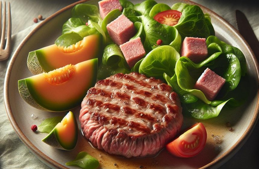 Délice de Steak Haché de Jambon et Salade de Mâche