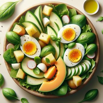 Salade Fraîcheur aux Œufs, Pomme de Terre et Melon