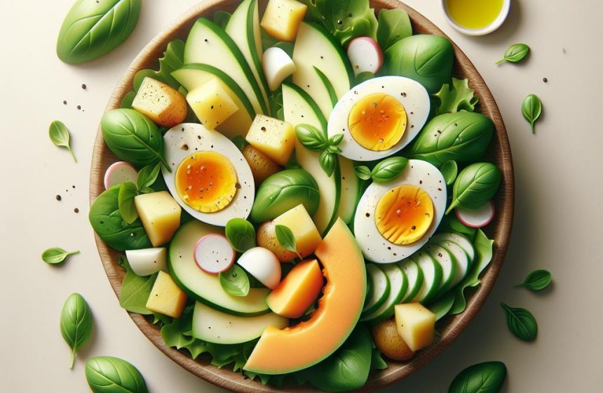 Salade Fraîcheur aux Œufs, Pomme de Terre et Melon