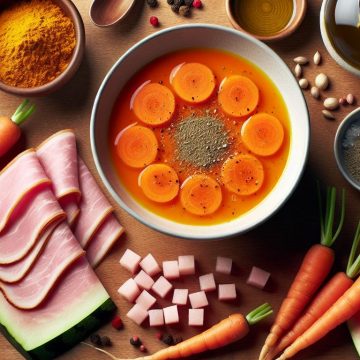 Soupe de Carottes au Curry avec Jambon et Pastèque