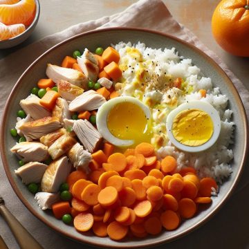 Riz Savoureux aux Carottes, Œufs et Poulet avec Clémentine