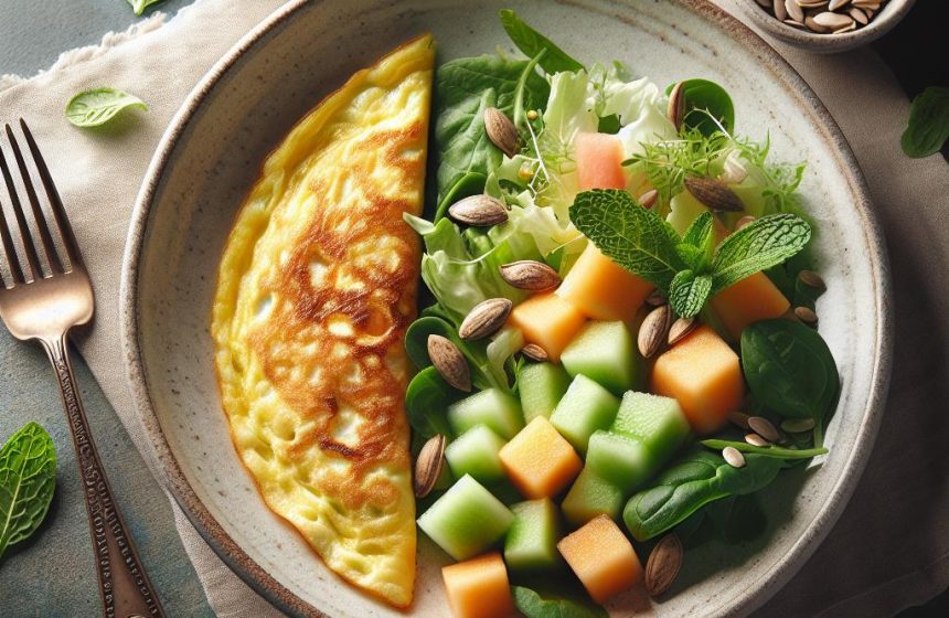 Salade Fraîcheur au Melon et Omelette