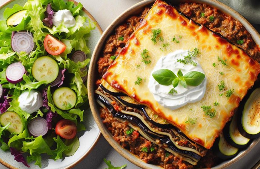 Moussaka Maison Accompagnée de sa Salade Verte