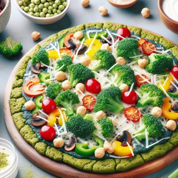 Pizza Verte à la Brocoli et Pois Chiche