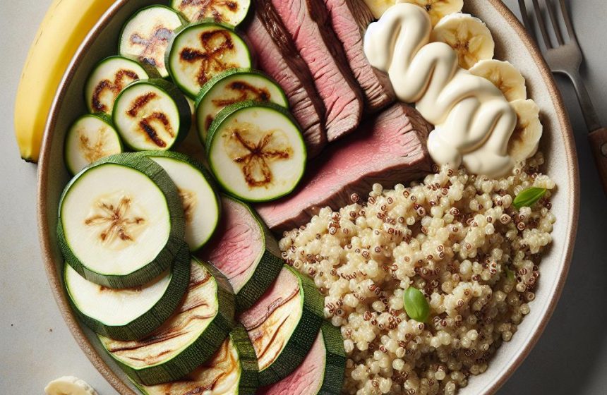 Quinoa aux Courgettes et Rôti de Bœuf à la Mayonnaise