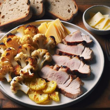 Chou-Fleur Rôti au Porc et Pain Complet au Fromage
