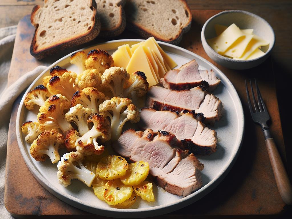 image-57 Chou-Fleur Rôti au Porc et Pain Complet au Fromage