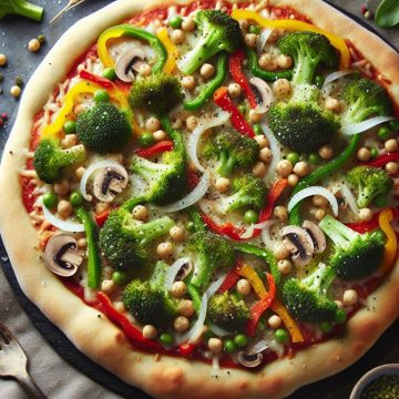 Pizza Brocoli et Pois Chiche Gourmande