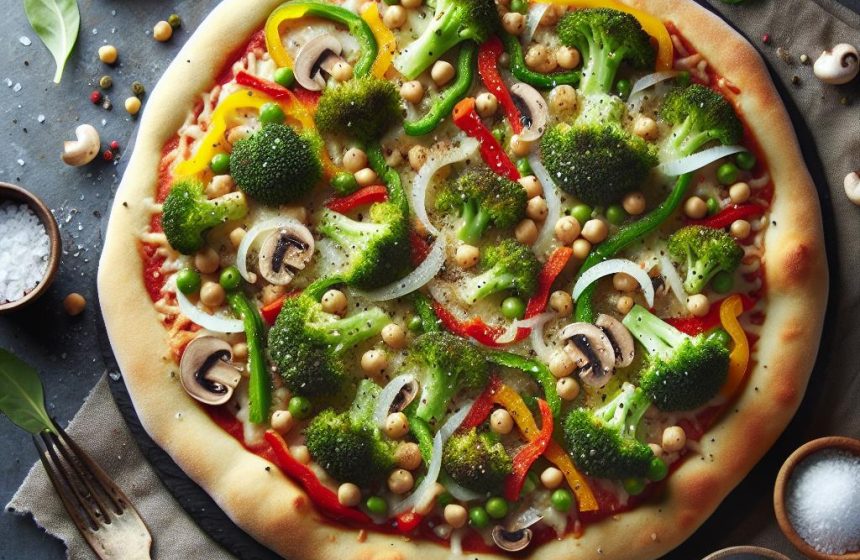 Pizza Brocoli et Pois Chiche Gourmande