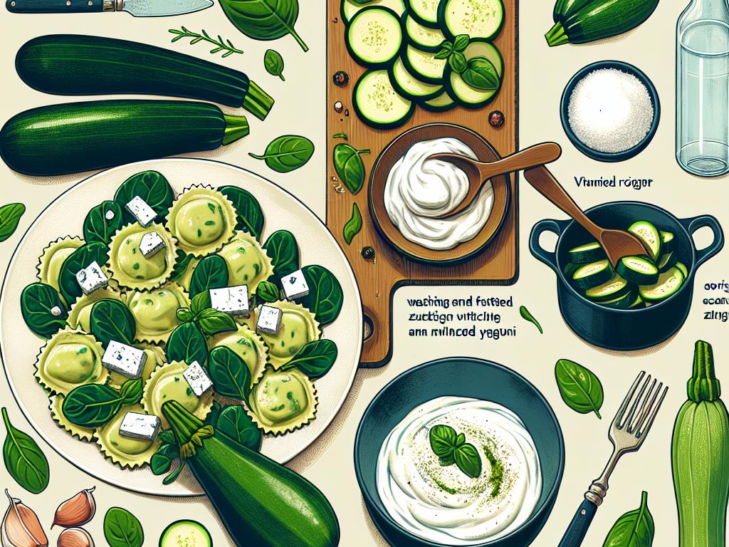 image-70 Ravioli aux Épinards et Fêta avec Courgettes Sautées et Yaourt