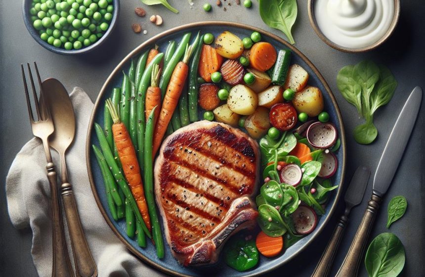 Côte de Porc Savoureuse et Saine avec Macédoine de Légumes