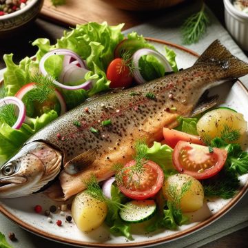 image-82 Truite Rôtie Accompagnée de Salade Fraîche et Fromage