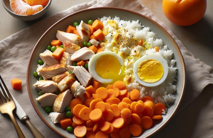 Riz Savoureux aux Carottes, Œufs et Poulet avec Clémentine