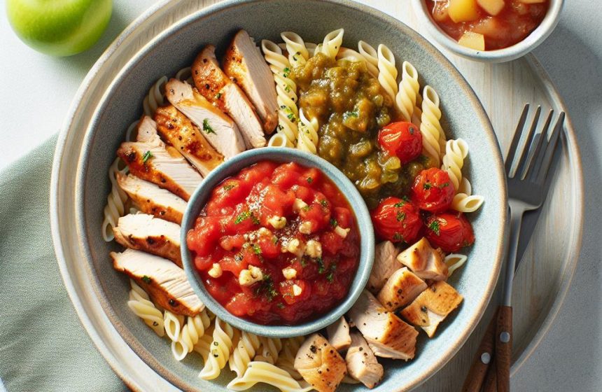Pâtes au Poulet et Sauce Tomate avec Compote