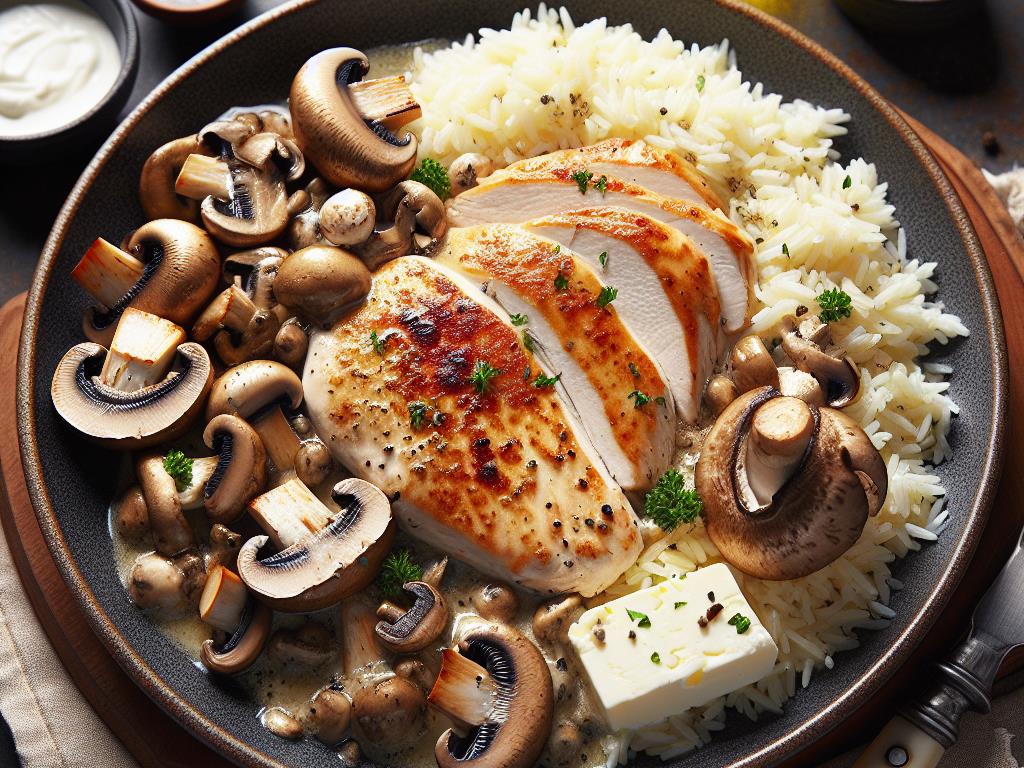 image-88 Escalope de Dinde Crémeuse aux Champignons et Riz Parfumé