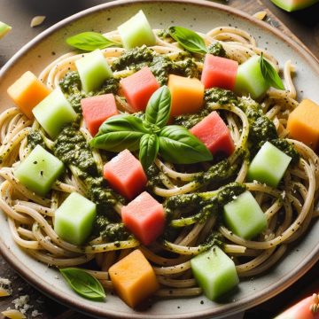 image-89 Pâtes Complètes au Pesto avec Morceaux de Melon