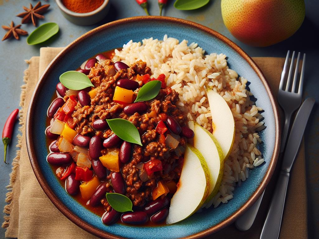 image-95 Chili con Carne Équilibré avec Riz Complet et Poire
